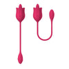 Rosa vibratore in silicone con lingua e ovulo vibrante 10 funzioni di vibrazione ricaricabile USB
