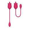 Rosa vibratore in silicone con lingua e ovulo vibrante 10 funzioni di vibrazione ricaricabile USB