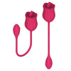 Rosa vibratore in silicone con lingua e ovulo vibrante 10 funzioni di vibrazione ricaricabile USB