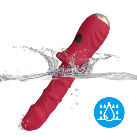 Vibratore realistico di design per il punto G silenzioso in silicone rosso ricaricabile USB