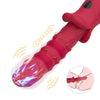 Vibratore realistico di design per il punto G silenzioso in silicone rosso ricaricabile USB