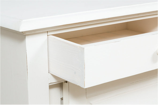 Biscottini Credenza Country legno massello tiglio finitura bianca anticata Biscottini