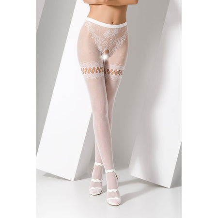 PASSION calze intimo sexy lingerie bianco bianche S015 white taglia unica