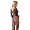 Catsuit Tuta nera a rete aperta all'inguine taglia S/L