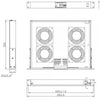 Gruppo 4 Ventole 1U per Rack 19'' con Termostato LED Nero