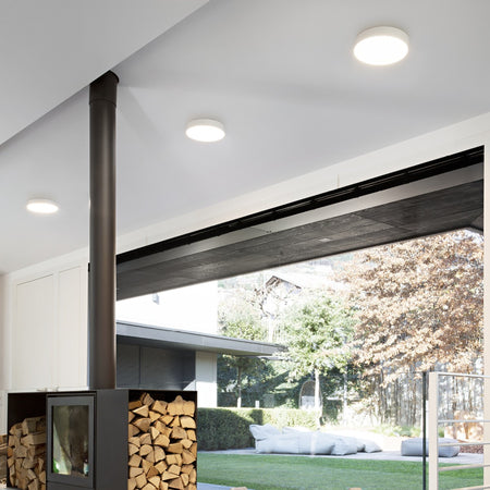Plafoniera moderna Gea Led CLOE 35 GPL261C lampada soffitto alluminio bianco tonda