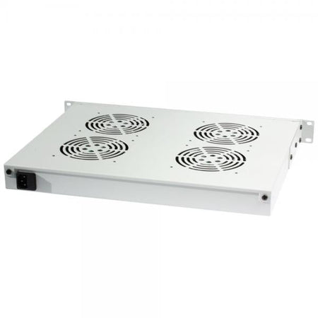 Gruppo 4 Ventole 1U per Rack 19'' con Termostato LED Grigio