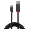 LINDY CAVO USB 3.1 TIPO C A A 3A BLACK LINE, 0.5M