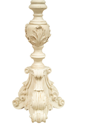 Biscottini Candeliere Biscottini Legno Bianco Anticato 30x30x150 Design Italiano Casa