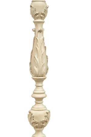 Biscottini Candeliere Biscottini Legno Bianco Anticato 30x30x150 Design Italiano Casa