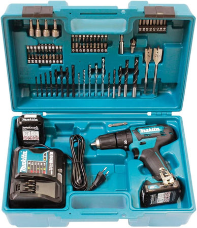 MAKITA - TRAPANO AVVITATORE A BATTERIA 12V 2,0 AMPERE 2 BATTERIE+CARICABATTERIE + 74 ACCESSORI