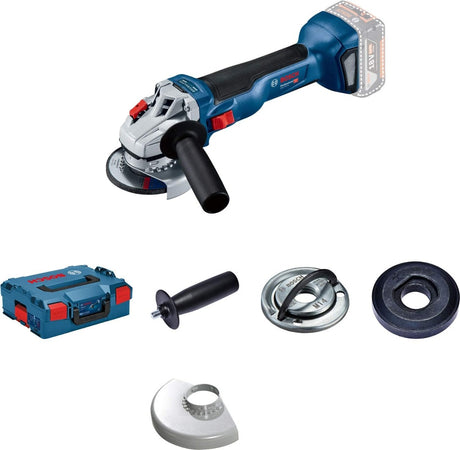 BOSCH - SMERIGLIATRICE ANGOLARE 18V GWS 18V-10 DIAM. MOLA 115MM SOLO CORPO MACCHINA + VALIGETTA L-BOXX