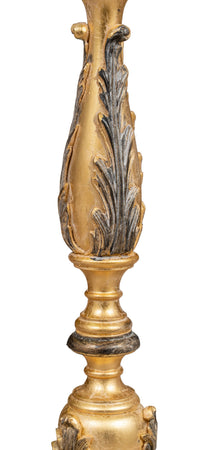 Biscottini CANDELIERE IN LEGNO FINITURA FOGLIA ORO ANTICATO E NERO MADE IN ITALY Offerta