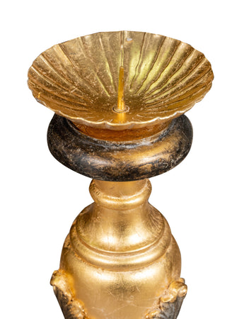 Biscottini CANDELIERE IN LEGNO FINITURA FOGLIA ORO ANTICATO E NERO MADE IN ITALY Offerta