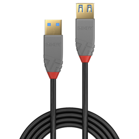 LINDY PROLUNGA USB ANTHRA LINE 3.0 TIPO A MASCHIO A A FEMMINA 2 MT TRIPLA SCHERMATURA GUSCIO IN PVC 10 ANNI DI GARANZIA