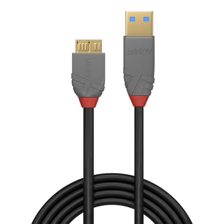 LINDY CAVO USB ANTHRA LINE 3.0 TIPO A MASCHIO A MICRO B MASCHIO 1 MT TRIPLA SCHERMATURA GUSCIO IN PVC 10 ANNI DI GARANZIA