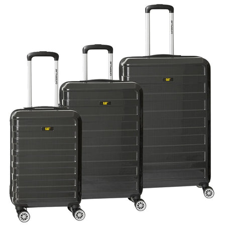 Caterpillar Set 3 pezzi trolley di misura grande, media e piccola CAT Carbon 4 84777 colore Blac