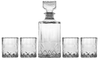 MAITRE CHEF - SET 1 CARAFFA CON 4 BICCHIERI DA WHISKY IN VETRO LAVORATO