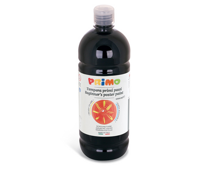 PRIMO - TEMPERA PRIMI PASSI COLORE NERO PRIMARIO SUPERLAVABILE PRONTO PER L'USO 1000ML