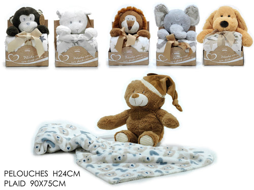 Plaid 75x90cm Con Peluche Animale