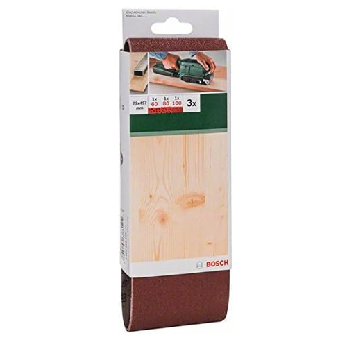 BOSCH - 3 NASTRI ABRASIVI PER LEVIGATRICE 75x457mm G 60/80/100