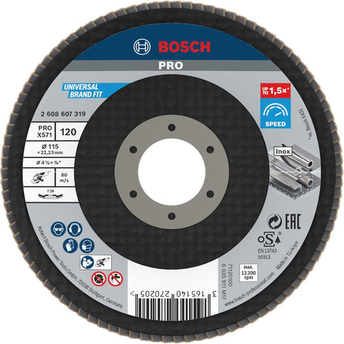 BOSCH - 1 DISCO LAMELLARE ANGOLATO 115mm G120 BEST FOR METAL