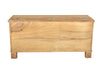 Biscottini Cassapanca antica originale in legno di teak intagliato con finitura decapata