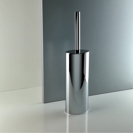 Scopino bagno ovale a terra - pavimento in ottone cromato