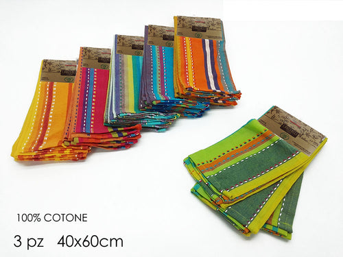 Set 3 Strofinacci 40x60cm A Strisce