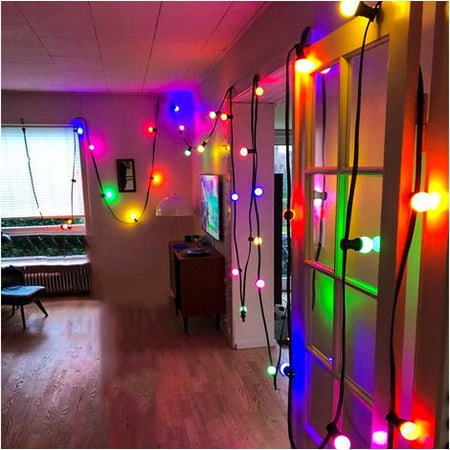 Lampadina Led E14 Mini Globo 220v Colore Verde Blu Viola Bianco Caldo Freddo 2w