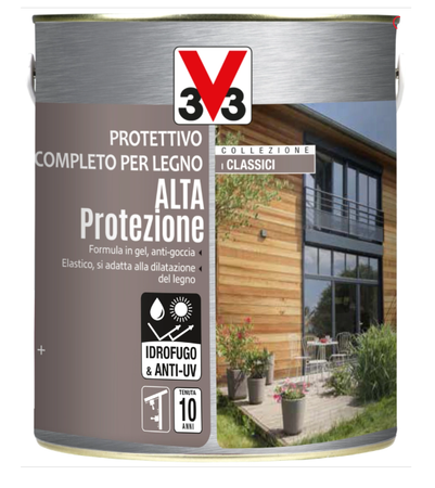 V33 - PROTETTIVO COMPLETO PER LEGNO ALTA PROTEZIONE ALL'ACQUA I CLASSICI NOCE SCURO LT 2,5
