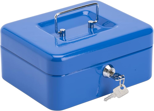THEMA - CASSETTA PORTAVALORI CON PORTAMONETA BLU 20x16x9 CM