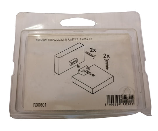 MOBILA - 8 GIUNZIONI TRAPEZOIDALI IN PLASTICA E METALLO 4X2cm