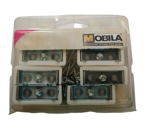 MOBILA - 8 GIUNZIONI TRAPEZOIDALI IN PLASTICA E METALLO 4X2cm
