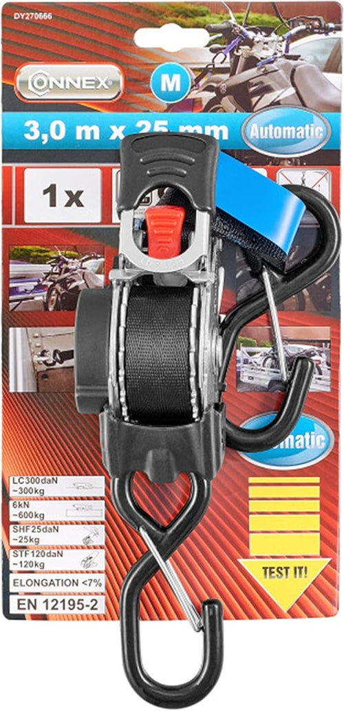 CONNEX - 1 CINGHIA DI ANCORAGGIO AUTOMATICA 3MT X 25 MM