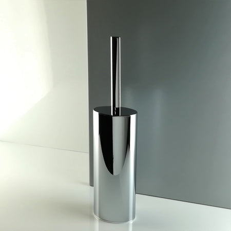 Scopino bagno ovale a terra - pavimento in ottone cromato