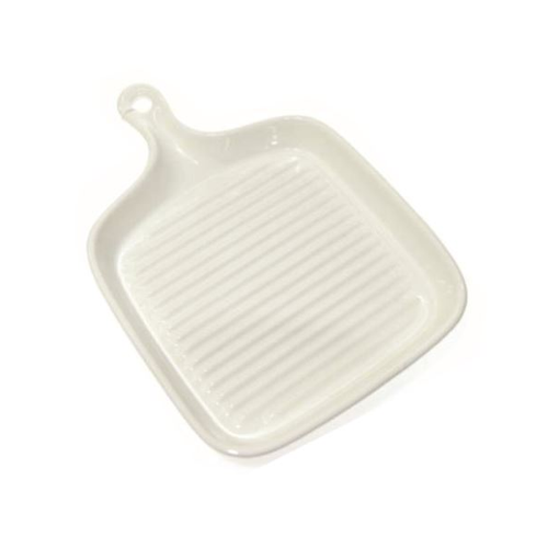 M HOME - PIROFILA QUADRATA RIGATA BIANCACON MANICO 28,5X19,5X3 CM