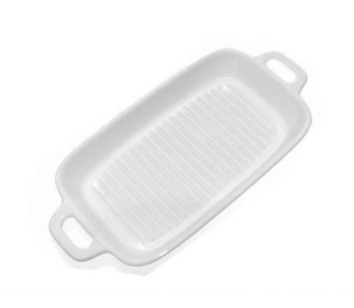 m home - pirofila rettangolarerigata con manici 31x15x4 cm