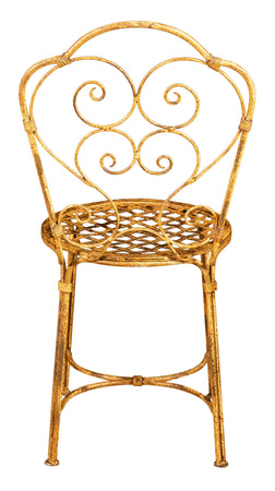 Biscottini Biscottini Sedia Ferro Battuto Forgiata Esterno Giardino Crema Anticata 44x50x97