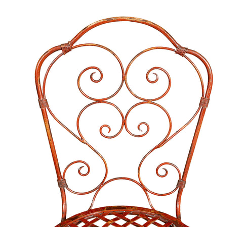 Biscottini Sedia Biscottini in ferro battuto esterno giardino pranzo 44x50x97 rosso