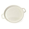 M HOME - 1 PIROFILA TONDA RIGATA CON MANICI BIANCA 27.5X21.58X3.5