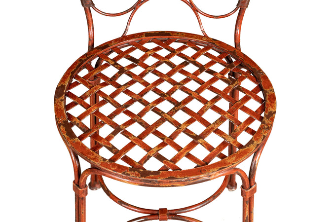 Biscottini Sedia Biscottini in ferro battuto esterno giardino pranzo 44x50x97 rosso