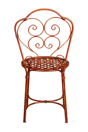 Biscottini Sedia Biscottini in ferro battuto esterno giardino pranzo 44x50x97 rosso