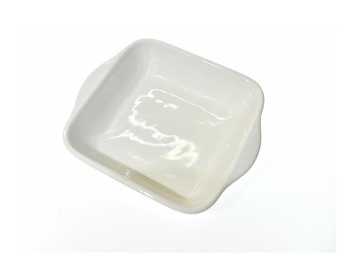 M HOME - 1 PIROFILA QUADRATA RIGATA BIANCA CON MANICI 25X21.5X6.5 CM