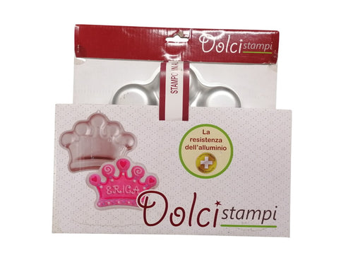 DOLCI STAMPI - TEGLIA IN ALLUMINIO A FORMA DI CORONA 25.5X20X5 CM