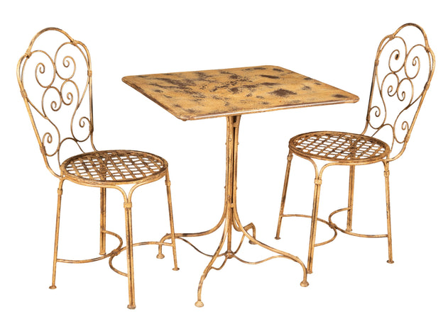 Biscottini Biscottini Sedia Ferro Battuto Forgiata Esterno Giardino Crema Anticata 44x50x97