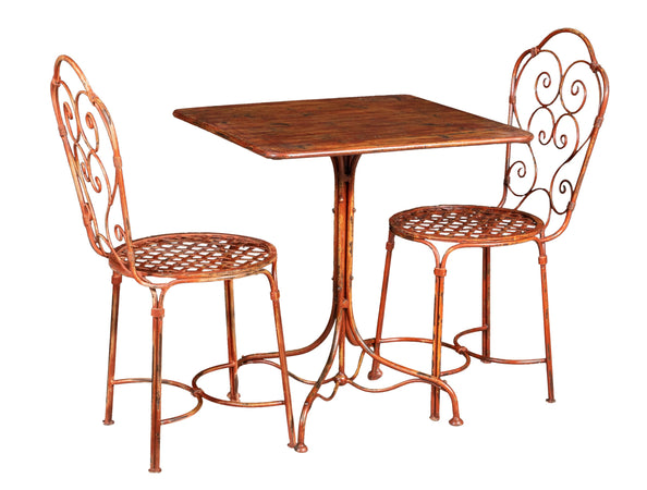 Biscottini Sedia Biscottini in ferro battuto esterno giardino pranzo 44x50x97 rosso