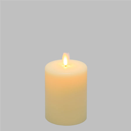 Candela luminosa a led luce calda cera avorio con stoppino mobile decorazione natalizia