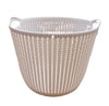 MASTER CASA - CESTA IN PLASTICA CON 2 MANICI BEIGE 39.5X37X32 CM