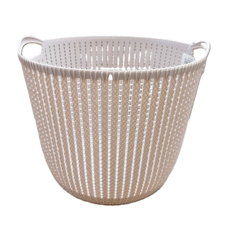 MASTER CASA - CESTA IN PLASTICA CON 2 MANICI BEIGE 39.5X37X32 CM